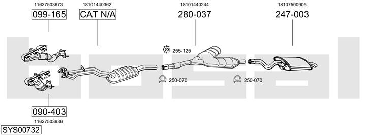 Bosal SYS00732 Abgasanlage SYS00732: Kaufen Sie zu einem guten Preis in Polen bei 2407.PL!