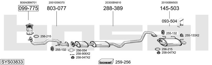 Bosal SYS03833 Система випуску відпрацьованих газів SYS03833: Приваблива ціна - Купити у Польщі на 2407.PL!