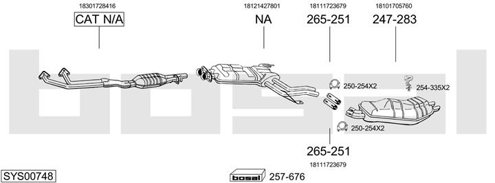 Bosal SYS00748 Exhaust system SYS00748: Buy near me in Poland at 2407.PL - Good price!