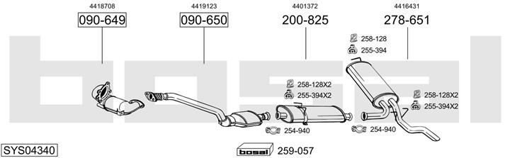 Bosal SYS04340 Exhaust system SYS04340: Buy near me in Poland at 2407.PL - Good price!