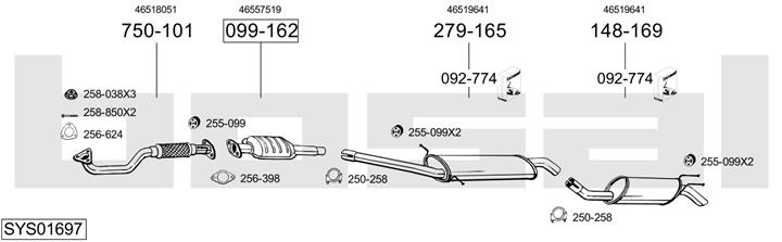 Bosal SYS01697 Exhaust system SYS01697: Buy near me in Poland at 2407.PL - Good price!