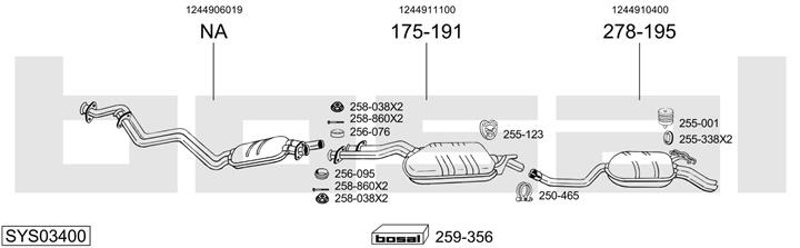 Bosal SYS03400 Система випуску відпрацьованих газів SYS03400: Приваблива ціна - Купити у Польщі на 2407.PL!
