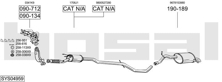 Bosal SYS04959 Exhaust system SYS04959: Buy near me in Poland at 2407.PL - Good price!