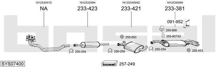 Bosal SYS07400 Układ wydechowy SYS07400: Dobra cena w Polsce na 2407.PL - Kup Teraz!
