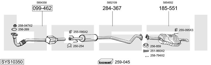 Bosal SYS10350 Exhaust system SYS10350: Buy near me at 2407.PL in Poland at an Affordable price!