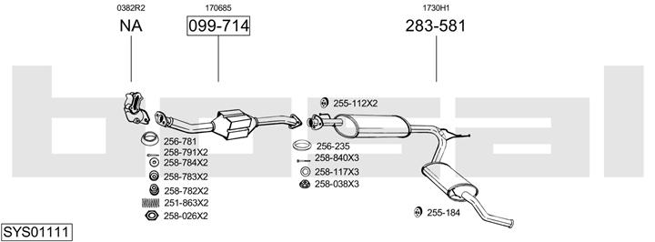 Bosal SYS01111 Exhaust system SYS01111: Buy near me in Poland at 2407.PL - Good price!