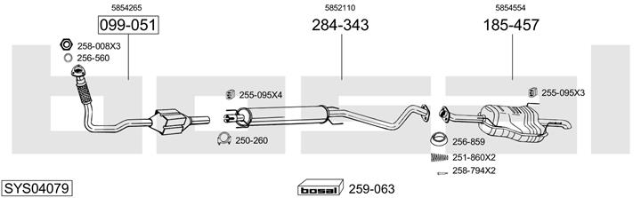 Bosal SYS04079 Система випуску відпрацьованих газів SYS04079: Приваблива ціна - Купити у Польщі на 2407.PL!