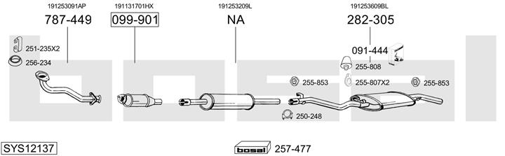 Bosal SYS12137 Система випуску відпрацьованих газів SYS12137: Приваблива ціна - Купити у Польщі на 2407.PL!