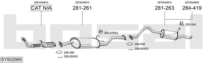 Bosal SYS02995 Układ wydechowy SYS02995: Dobra cena w Polsce na 2407.PL - Kup Teraz!