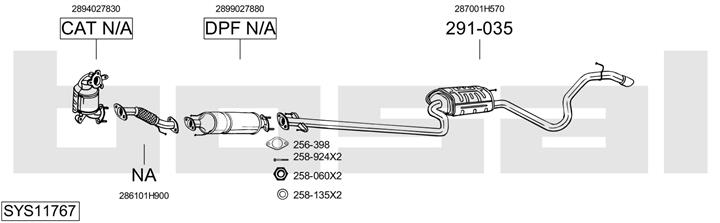 Bosal SYS11767 Exhaust system SYS11767: Buy near me in Poland at 2407.PL - Good price!