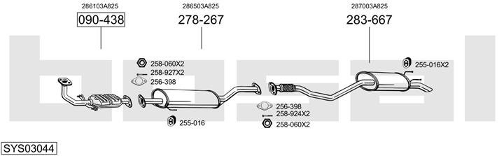 Bosal SYS03044 Exhaust system SYS03044: Buy near me in Poland at 2407.PL - Good price!