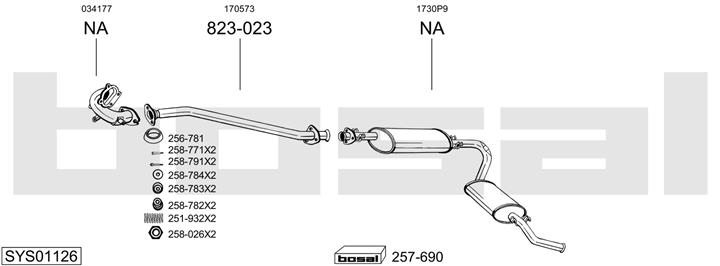 Bosal SYS01126 Exhaust system SYS01126: Buy near me in Poland at 2407.PL - Good price!