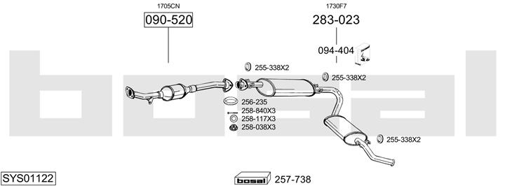 Bosal SYS01122 Exhaust system SYS01122: Buy near me in Poland at 2407.PL - Good price!