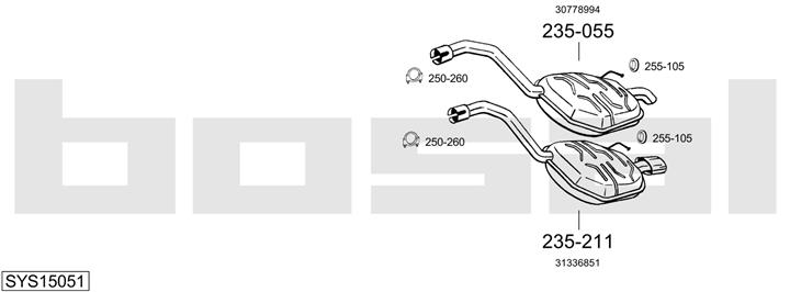 Bosal SYS15051 Abgasanlage SYS15051: Kaufen Sie zu einem guten Preis in Polen bei 2407.PL!