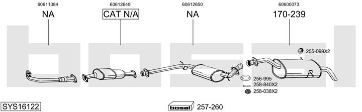 Bosal SYS16122 Exhaust system SYS16122: Buy near me in Poland at 2407.PL - Good price!