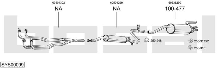 Bosal SYS00099 Układ wydechowy SYS00099: Dobra cena w Polsce na 2407.PL - Kup Teraz!