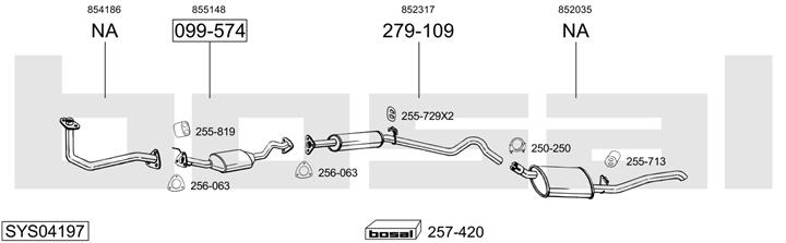 Bosal SYS04197 Система выпуска отработаных газов SYS04197: Отличная цена - Купить в Польше на 2407.PL!