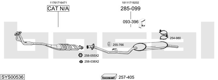 Bosal SYS00536 Układ wydechowy SYS00536: Dobra cena w Polsce na 2407.PL - Kup Teraz!