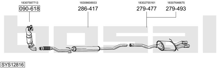 Bosal SYS12816 Układ wydechowy SYS12816: Dobra cena w Polsce na 2407.PL - Kup Teraz!