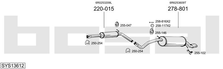 Bosal SYS13612 Система выпуска отработаных газов SYS13612: Отличная цена - Купить в Польше на 2407.PL!
