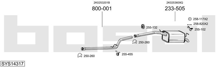 Bosal SYS14317 Exhaust system SYS14317: Buy near me in Poland at 2407.PL - Good price!