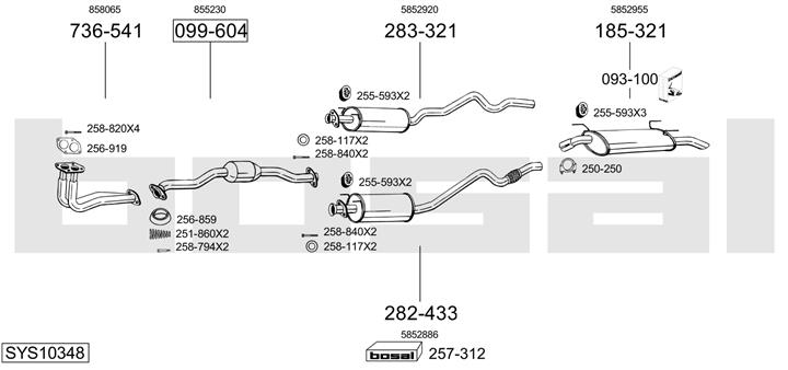 Bosal SYS10348 Exhaust system SYS10348: Buy near me in Poland at 2407.PL - Good price!