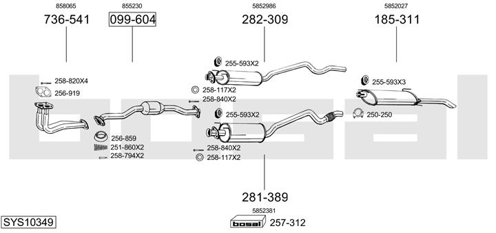Bosal SYS10349 Exhaust system SYS10349: Buy near me in Poland at 2407.PL - Good price!