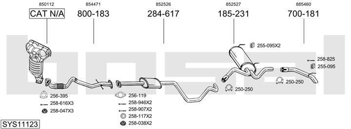 Bosal SYS11123 Exhaust system SYS11123: Buy near me in Poland at 2407.PL - Good price!