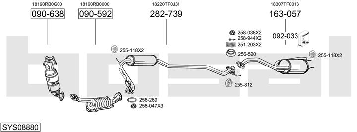 Bosal SYS08880 Exhaust system SYS08880: Buy near me in Poland at 2407.PL - Good price!
