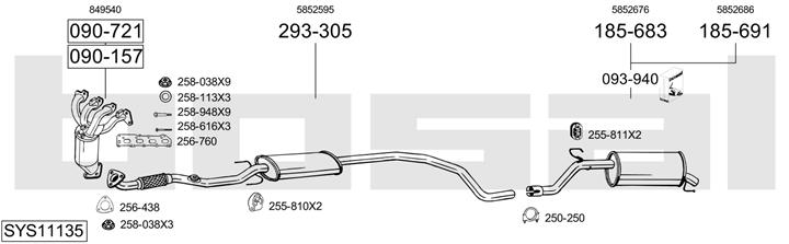 Bosal SYS11135 Exhaust system SYS11135: Buy near me in Poland at 2407.PL - Good price!