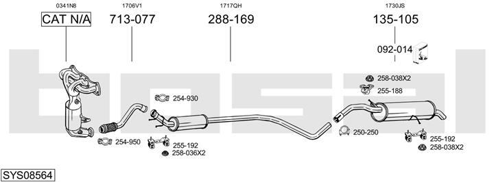 Bosal SYS08564 Exhaust system SYS08564: Buy near me in Poland at 2407.PL - Good price!