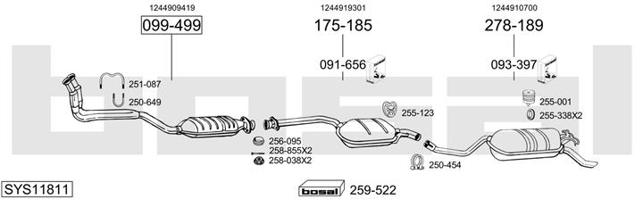 Bosal SYS11811 Система випуску відпрацьованих газів SYS11811: Приваблива ціна - Купити у Польщі на 2407.PL!