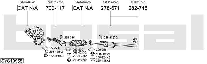 Bosal SYS10958 Exhaust system SYS10958: Buy near me in Poland at 2407.PL - Good price!