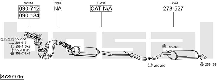 Bosal SYS01015 Exhaust system SYS01015: Buy near me in Poland at 2407.PL - Good price!