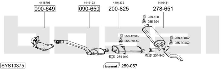 Bosal SYS10375 Exhaust system SYS10375: Buy near me in Poland at 2407.PL - Good price!