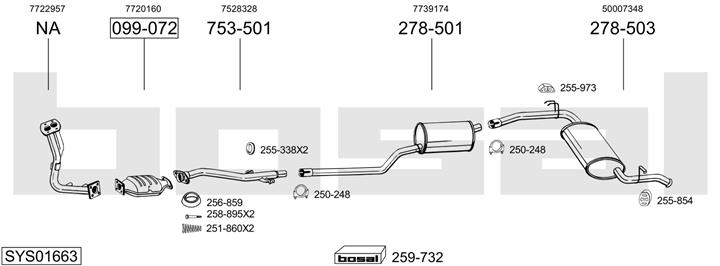 Bosal SYS01663 Exhaust system SYS01663: Buy near me in Poland at 2407.PL - Good price!