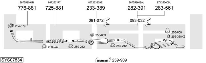 Bosal SYS07834 Układ wydechowy SYS07834: Dobra cena w Polsce na 2407.PL - Kup Teraz!