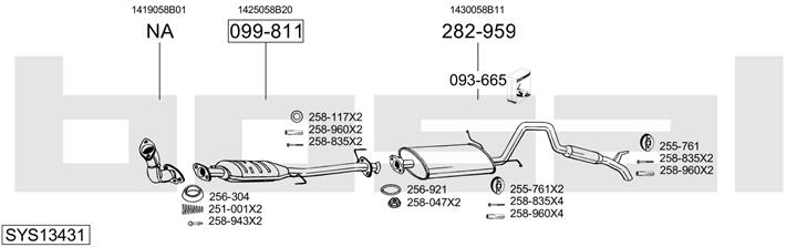 Bosal SYS13431 Exhaust system SYS13431: Buy near me in Poland at 2407.PL - Good price!