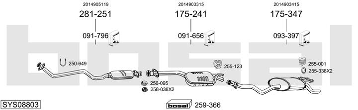 Bosal SYS08803 Система выпуска отработаных газов SYS08803: Отличная цена - Купить в Польше на 2407.PL!