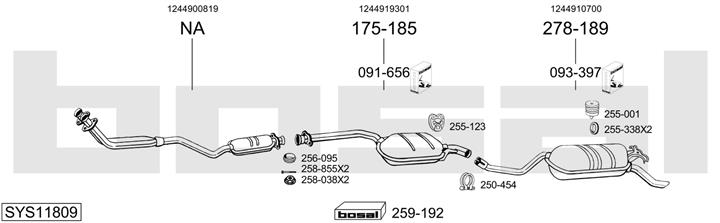 Bosal SYS11809 Система випуску відпрацьованих газів SYS11809: Приваблива ціна - Купити у Польщі на 2407.PL!