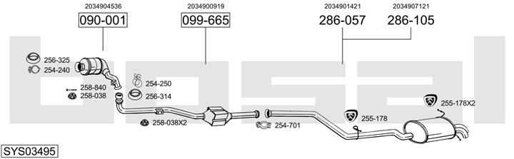 Bosal SYS03495 Exhaust system SYS03495: Buy near me in Poland at 2407.PL - Good price!