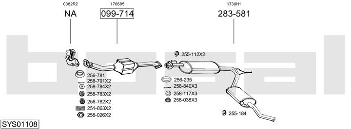 Bosal SYS01108 Exhaust system SYS01108: Buy near me in Poland at 2407.PL - Good price!
