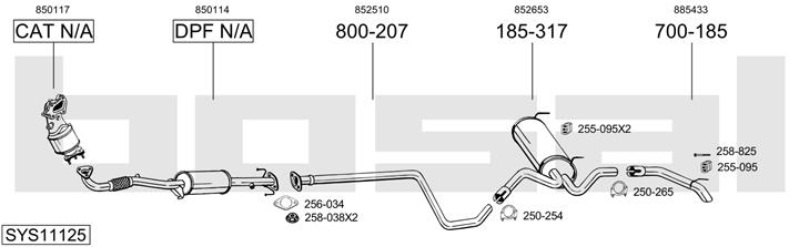 Bosal SYS11125 Система выпуска отработаных газов SYS11125: Купить в Польше - Отличная цена на 2407.PL!