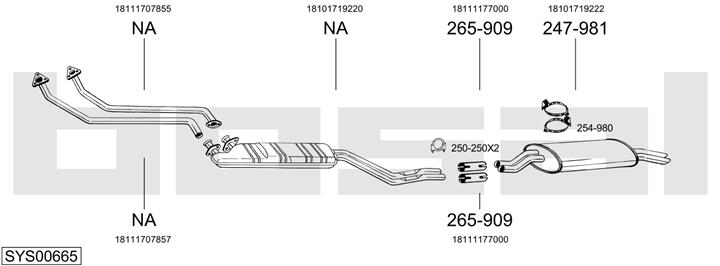 Bosal SYS00665 Układ wydechowy SYS00665: Dobra cena w Polsce na 2407.PL - Kup Teraz!