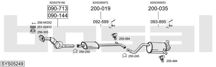 Bosal SYS05249 Układ wydechowy SYS05249: Dobra cena w Polsce na 2407.PL - Kup Teraz!