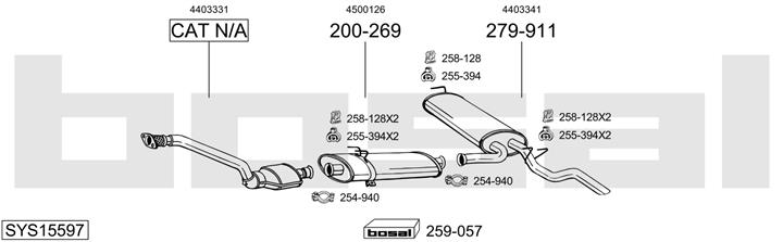 Bosal SYS15597 Exhaust system SYS15597: Buy near me in Poland at 2407.PL - Good price!