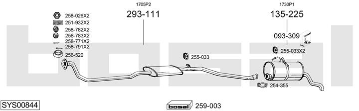 Bosal SYS00844 Exhaust system SYS00844: Buy near me in Poland at 2407.PL - Good price!