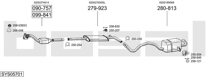 Bosal SYS05701 Exhaust system SYS05701: Buy near me in Poland at 2407.PL - Good price!
