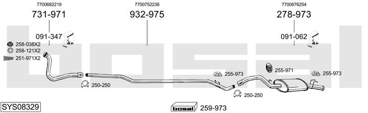 Bosal SYS08329 Exhaust system SYS08329: Buy near me in Poland at 2407.PL - Good price!