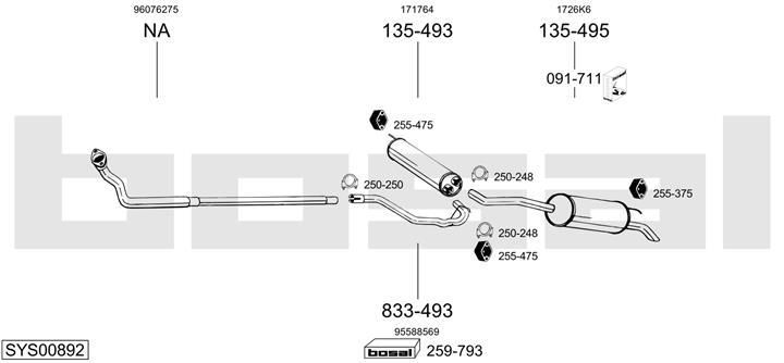 Bosal SYS00892 Abgasanlage SYS00892: Kaufen Sie zu einem guten Preis in Polen bei 2407.PL!